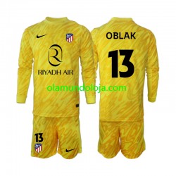 Camisola Atlético Madrid Jan Oblak 13 Guarda-redes Criança Equipamento Terceiro 2024-2025 Manga Comprida